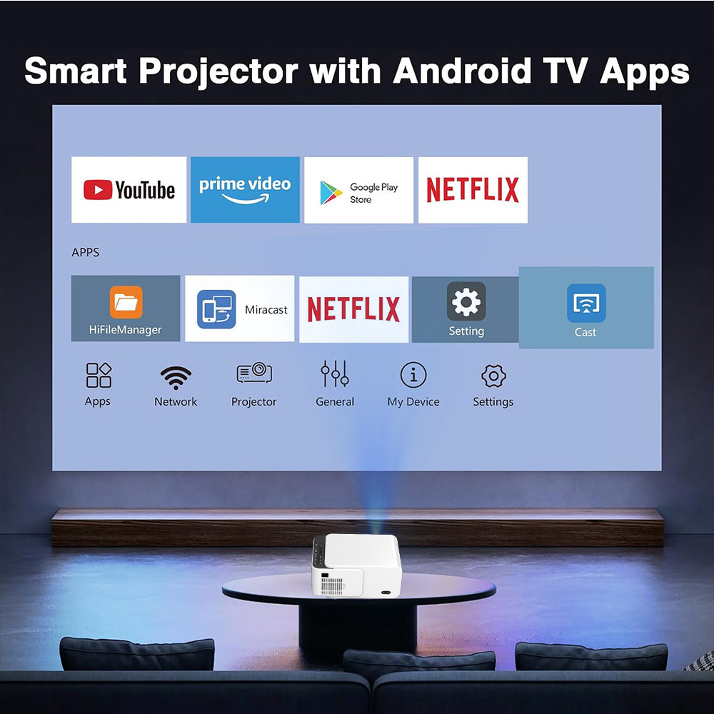 Cloud V2 - Smart LCD Mini Projector with Inbuilt Apps