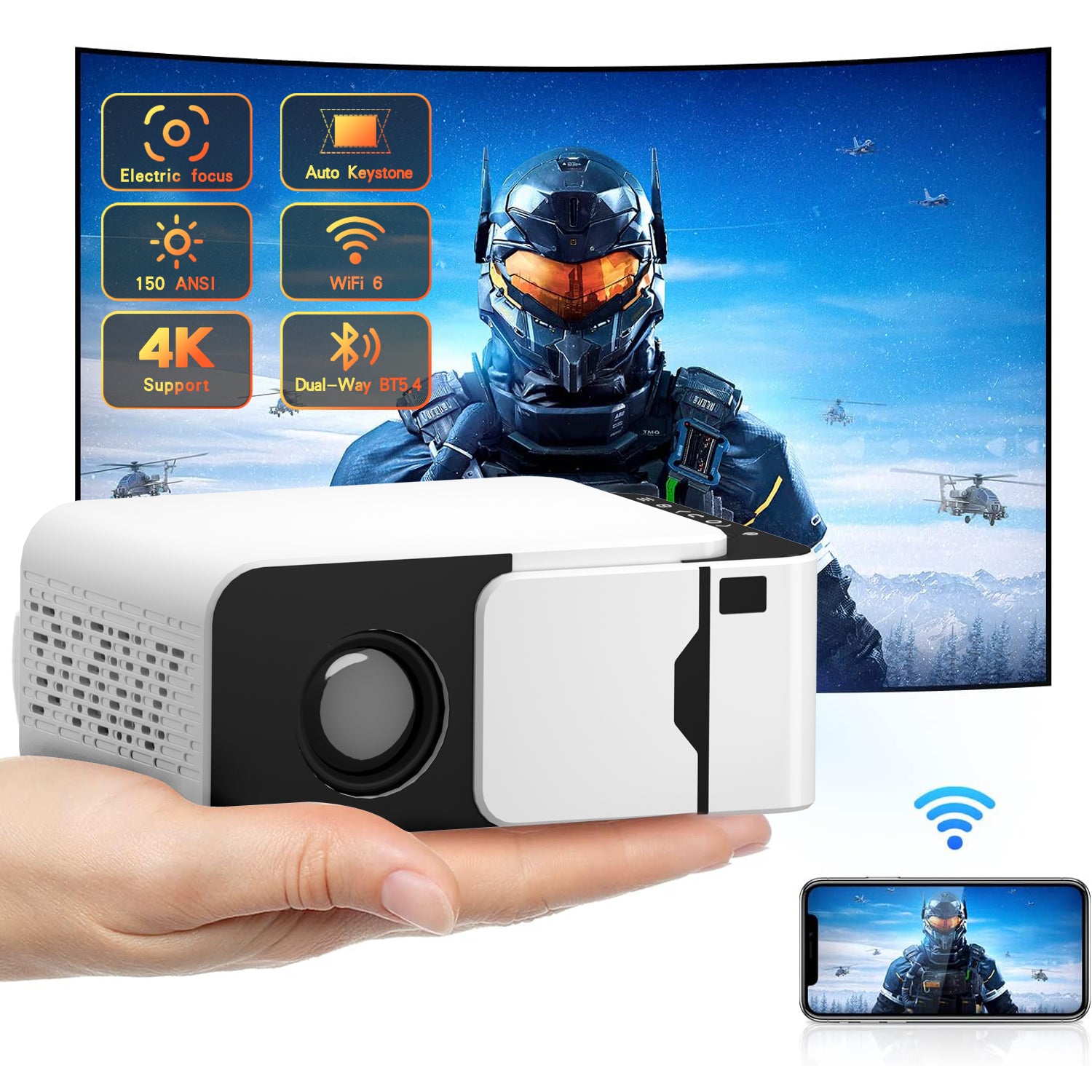 Cloud V2 - Smart LCD Mini Projector with Inbuilt Apps