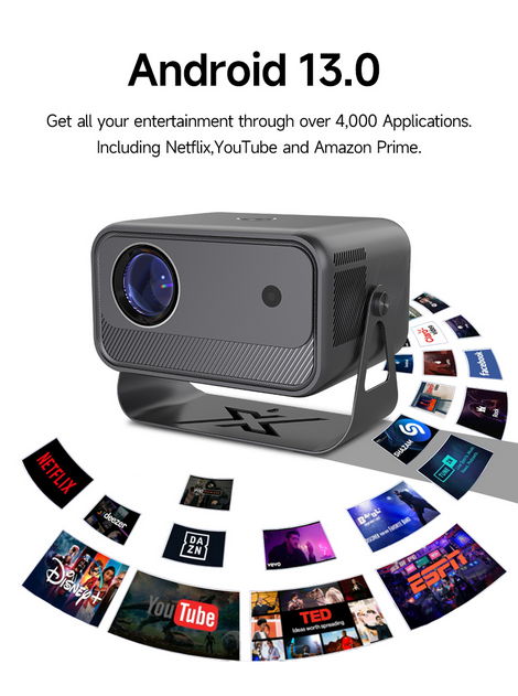 Nebula - 1080P; Android 13 Smart Home Projector with Wi-Fi and HDR10+