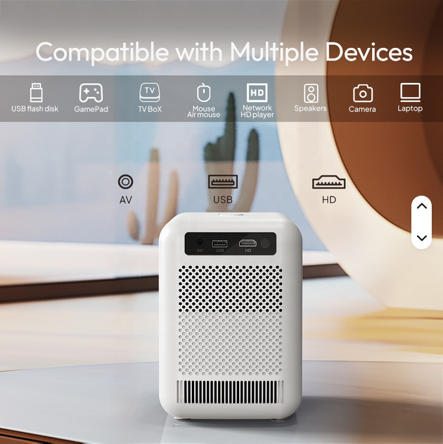 Aero - U4 Dust-Proof Smart WIFI 3D LCD Home Theater 4k Projector with Fabric Art