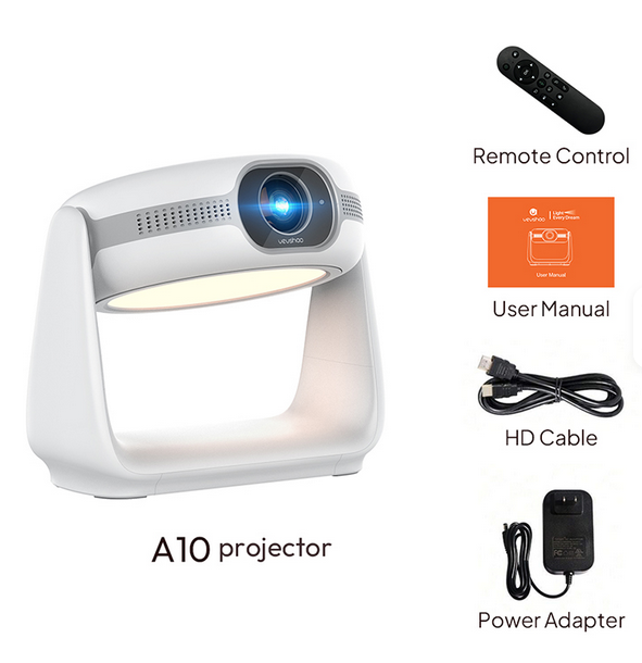 Aura MAX ( rechargable ) - A10 Portable Mini Android 11.0 Smart Adjustable 1080P WIFI Home Cinema Projector With battery