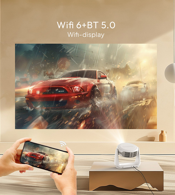Aura MAX ( rechargable ) - A10 Portable Mini Android 11.0 Smart Adjustable 1080P WIFI Home Cinema Projector With battery